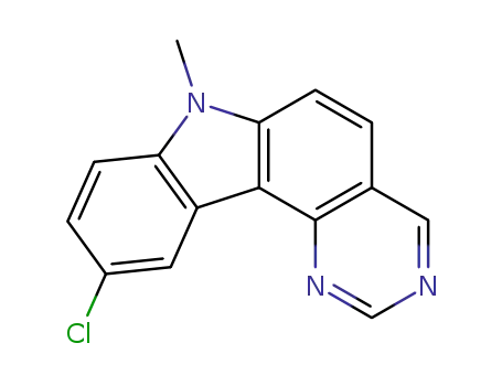 Molecular Structure of 88368-32-5 (10-chloro-7-methyl-7H-pyrimido[5,4-c]carbazole)
