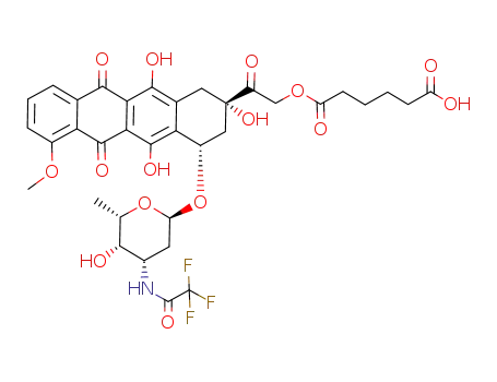 Molecular Structure of 80787-29-7 (N-Trifluoroacetyladriamycin-14-O-hemiadipate)