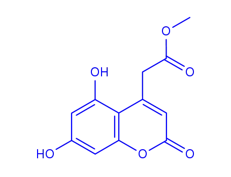 Molecular Structure of 809234-34-2 (Methyl (5,7-dihydroxy-2-oxo-2H-chromen-4-yl)-acetate)