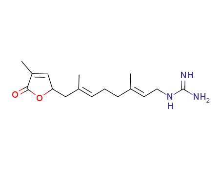 Molecular Structure of 88316-91-0 (2-[(2E,6E)-3,7-dimethyl-8-(4-methylfuran-2-yl)octa-2,6-dien-1-yl]guanidine)