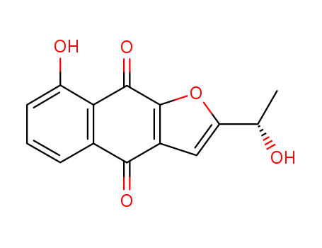 Molecular Structure of 80931-34-6 (8-hydroxy-2-[(1S)-1-hydroxyethyl]naphtho[2,3-b]furan-4,9-dione)