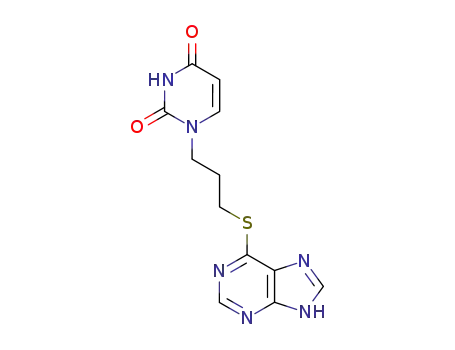 Molecular Structure of 80900-21-6 (2,4(1H,3H)-Pyrimidinedione, 1-[3-(1H-purin-6-ylthio)propyl]-)