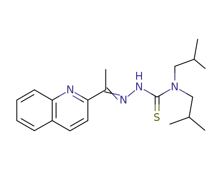 Molecular Structure of 88324-36-1 (Hydrazinecarbothioamide,
N,N-bis(2-methylpropyl)-2-[1-(2-quinolinyl)ethylidene]-)