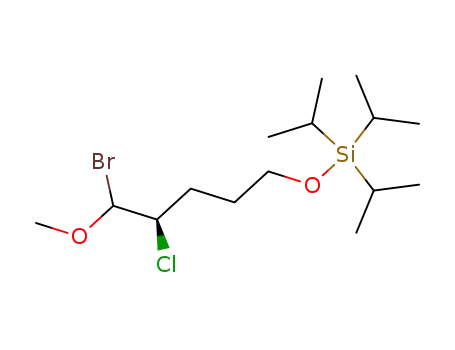 Molecular Structure of 187743-88-0 (((R)-5-Bromo-4-chloro-5-methoxy-pentyloxy)-triisopropyl-silane)