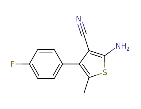 Molecular Structure of 884497-33-0 (2-AMINO-4-(4-FLUOROPHENYL)-5-METHYLTHIOPHENE-3-CARBONITRILE)
