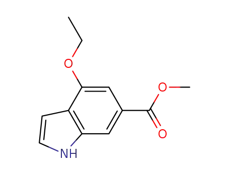 Molecular Structure of 372099-86-0 (1H-Indole-6-carboxylicacid,4-ethoxy-,methylester(9CI))