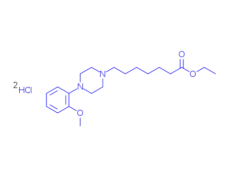 Molecular Structure of 81186-05-2 (4-(2-Methoxyphenyl)-1-piperazineheptanoic acid ethyl·2hydrochloride)
