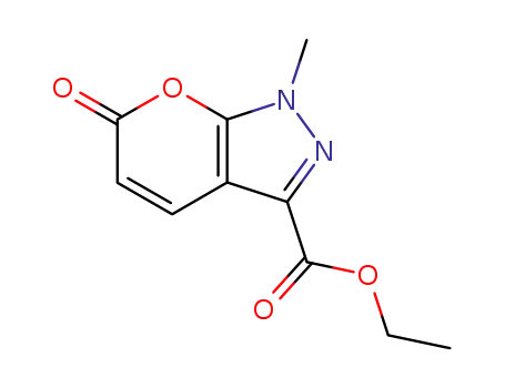 Molecular Structure of 81292-17-3 (ethyl 1-methyl-6-oxo-1,6-dihydropyrano[2,3-c]pyrazole-3-carboxylate)