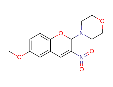 Molecular Structure of 81499-89-0 (4-(6-methoxy-3-nitro-2H-chromen-2-yl)morpholine)