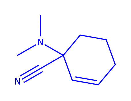 Molecular Structure of 807345-41-1 (2-Cyclohexene-1-carbonitrile,  1-dimethylamino-  (5CI))