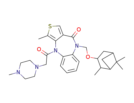 4,9-dihydro-9-[(+)-isopinocampheyloxymethyl]-3-methyl-4-[(4-methyl-1-piperazinyl)-acetyl]-10H-thieno[3,4-b][1,5]benzodiazepin-10-one