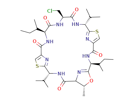 Molecular Structure of 103929-30-2 (C<sub>35</sub>H<sub>51</sub>ClN<sub>8</sub>O<sub>6</sub>S<sub>2</sub>)
