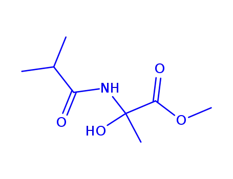 Molecular Structure of 883456-95-9 (Alanine,  2-hydroxy-N-(2-methyl-1-oxopropyl)-,  methyl  ester)