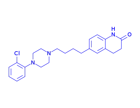 Molecular Structure of 80834-61-3 (2(1H)-Quinolinone, 3,4-dihydro-6-(4-(4-(2-chlorophenyl)-1-piperazinyl) butyl)-)