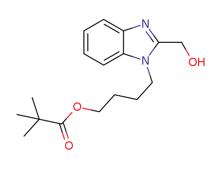 Molecular Structure of 797032-02-1 (4-[2-(HydroxyMethyl)-1H-benzoiMidazol-1-yl]butyl Pivalate)