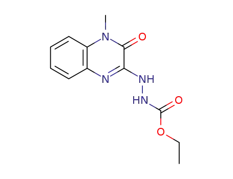 Molecular Structure of 80708-29-8 (Hydrazinecarboxylic acid,
2-(3,4-dihydro-4-methyl-3-oxo-2-quinoxalinyl)-, ethyl ester)