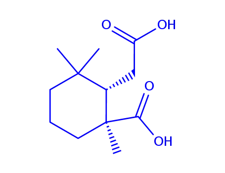 Molecular Structure of 511-74-0 (Cyclohexaneacetic acid,2-carboxy-2,6,6- trimethyl-,(1S,2S)- )