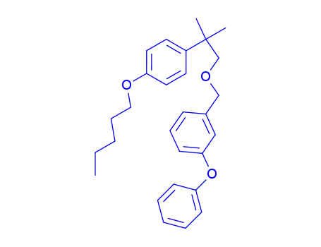 Molecular Structure of 80844-14-0 (1-({2-methyl-2-[4-(pentyloxy)phenyl]propoxy}methyl)-3-phenoxybenzene)