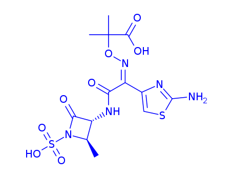 Propanoic acid,2-[[[1-(2-amino-4-thiazolyl)-2-[(2-methyl-4-oxo-1-sulfo-3-azetidinyl)amino]-2-oxoethylidene]amino]oxy]-2-methyl-,trans- (9CI)