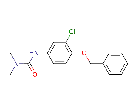Molecular Structure of 34762-40-8 (Urea, N'-[3-chloro-4-(phenylmethoxy)phenyl]-N,N-dimethyl-)
