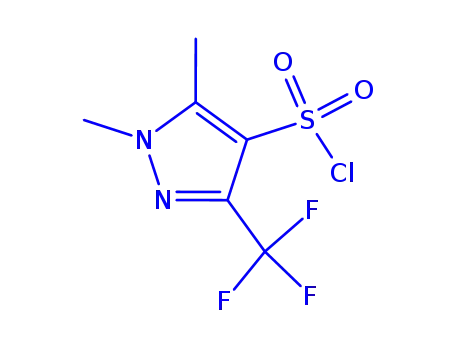 Molecular Structure of 88398-42-9 (1,5-dimethyl-3-(trifluoromethyl)-1h-pyrazole-4-sulfonyl chloride)