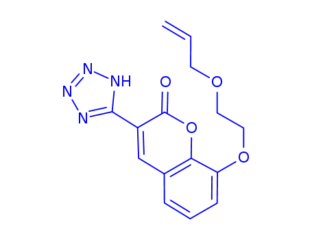 Molecular Structure of 80916-88-7 (8-(2-(2-Propenyloxy)ethoxy)-3-(1H-tetrazol-5-yl)-2H-1-benzopyran-2-one)