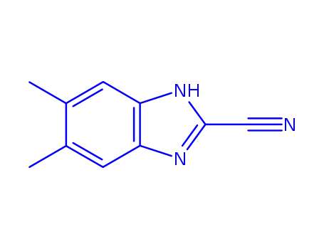 Molecular Structure of 88422-30-4 (1H-Benzimidazole-2-carbonitrile,5,6-dimethyl-(9CI))