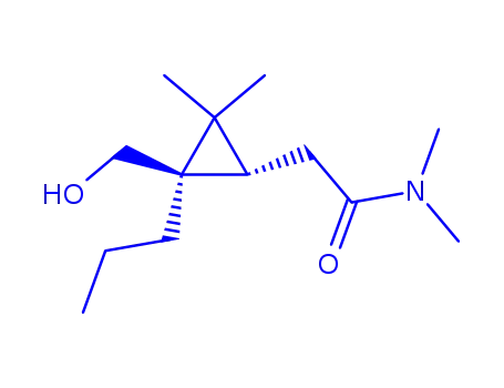 Molecular Structure of 809237-24-9 (Cyclopropaneacetamide, 2-(hydroxymethyl)-N,N,3,3-tetramethyl-2-propyl-, (1R,2S)-rel- (9CI))