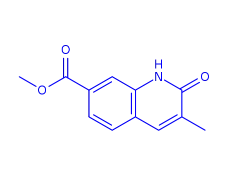Molecular Structure of 813425-28-4 (7-Quinolinecarboxylicacid,1,2-dihydro-3-methyl-2-oxo-,methylester(9CI))