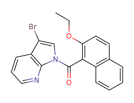 Molecular Structure of 880770-81-0 (3-BROMO-1-(2-ETHOXY NAPHTHOYL)-7-AZAINDOLE)