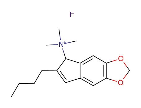 Molecular Structure of 80785-25-7 (6-butyl-N,N,N-trimethyl-5H-indeno[5,6-d][1,3]dioxol-5-aminium iodide)
