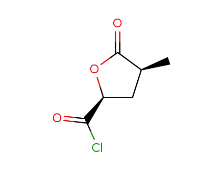 Molecular Structure of 88218-43-3 (2-Furancarbonyl chloride, tetrahydro-4-methyl-5-oxo-, (2S-cis)- (9CI))
