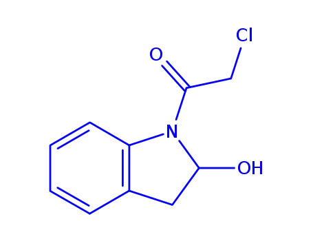Molecular Structure of 88150-27-0 (1H-Indol-2-ol, 1-(chloroacetyl)-2,3-dihydro- (9CI))