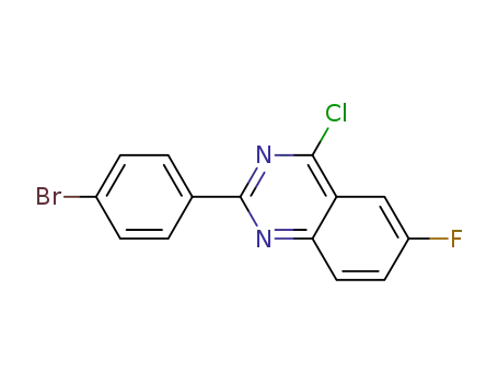 Molecular Structure of 881310-87-8 (2-(4-BROMO-PHENYL)-4-CHLORO-6-FLUORO-QUINAZOLINE)