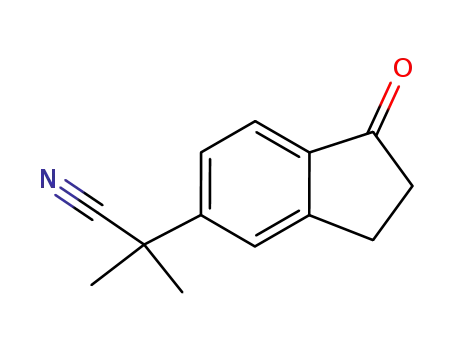 Molecular Structure of 812695-04-8 (1H-Indene-5-acetonitrile,2,3-dihydro--alpha-,-alpha--dimethyl-1-oxo-(9CI))