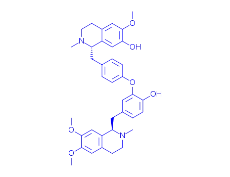 Molecular Structure of 88524-56-5 ((1R)-1-[4-(5-{[(1R)-6,7-dimethoxy-2-methyl-1,2,3,4-tetrahydroisoquinolin-1-yl]methyl}-2-hydroxyphenoxy)benzyl]-6-methoxy-2-methyl-1,2,3,4-tetrahydroisoquinolin-7-ol)
