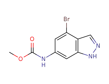 Molecular Structure of 1527007-63-1 (methyl (4-bromo-1H-indazol-6-yl)carbamate)