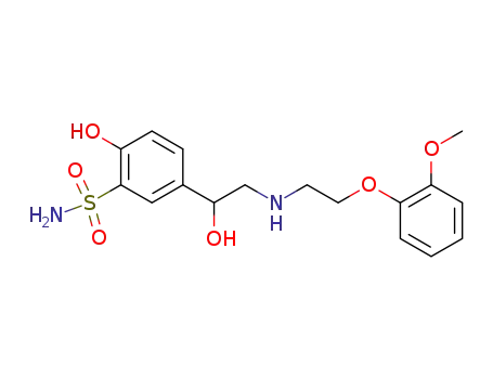 Molecular Structure of 81748-67-6 (2-Hydroxy-5-[1-hydroxy-2-[[2-(2-methoxyphenoxy)ethyl]amino]ethyl]benzenesulfonamide)
