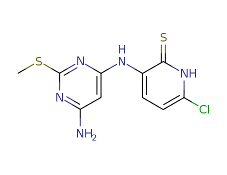 3-((6-Amino-2-(methylthio)-4-pyrimidinyl)amino)-6-chloro-2(1H)-pyridinethione cas  81587-41-9