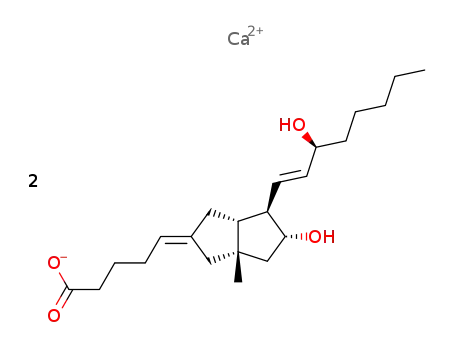 Molecular Structure of 81703-55-1 (6,9ALPHA-METHYLENE-9BETA-METHYL-11ALPHA,15S-DIHYDROXY-PROSTA-5Z,13E-DIEN-1-OIC ACID, CALCIUM SALT)