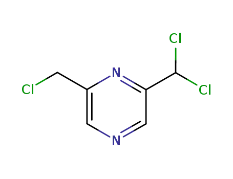 Molecular Structure of 94127-03-4 (Pyrazine, 2-(chloromethyl)-6-(dichloromethyl)-)