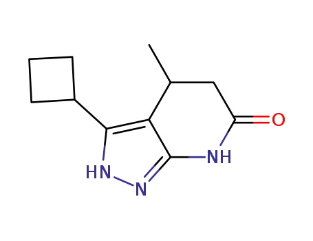 Molecular Structure of 817641-90-0 (6H-Pyrazolo[3,4-b]pyridin-6-one,3-cyclobutyl-1,2,4,5-tetrahydro-4-methyl-(9CI))