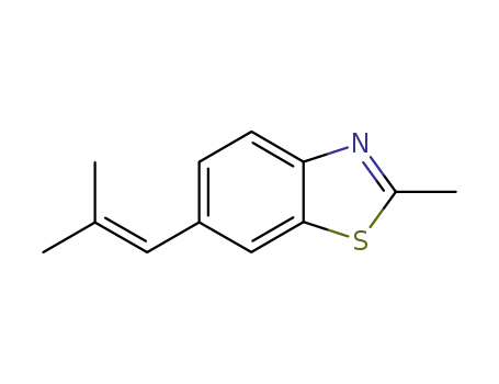 Molecular Structure of 88613-64-3 (Benzothiazole, 2-methyl-6-(2-methylpropenyl)- (7CI))