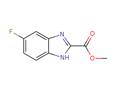 Molecular Structure of 885280-04-6 (6-FLUORO-1H-BENZOIMIDAZOLE-2-CARBOXYLIC ACID METHYL ESTER)