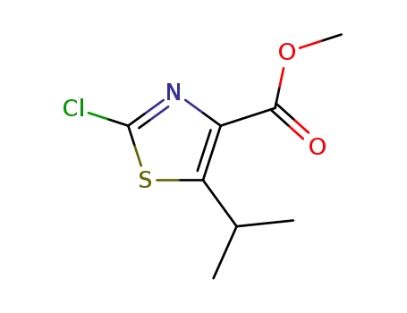 Molecular Structure of 81569-27-9 (4-Thiazolecarboxylicacid,2-chloro-5-(1-methylethyl)-,methylester(9CI))