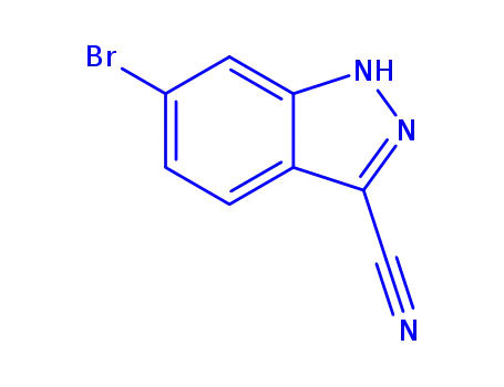 Molecular Structure of 885278-24-0 (6-BROMO-1H-INDAZOLE-3-CARBONITRILE)