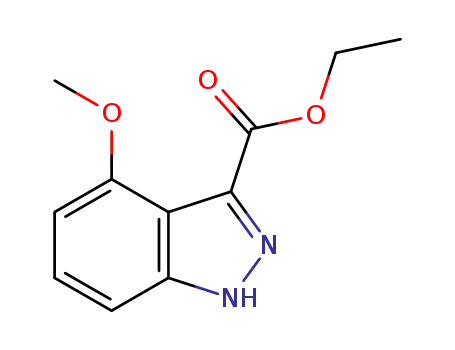 Molecular Structure of 885279-49-2 (ETHYL 4-METHOXY-1H-INDAZOLE-3-CARBOXYLATE)
