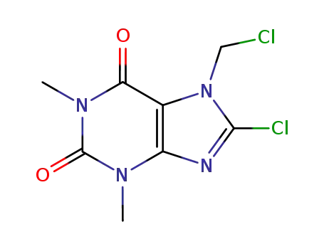 Molecular Structure of 10381-83-6 (8-chloro-7-(chloromethyl)-1,3-dimethyl-3,7-dihydro-1H-purine-2,6-dione)