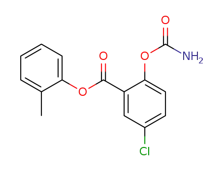 Molecular Structure of 88599-48-8 ((2-methylphenyl) 2-carbamoyloxy-5-chloro-benzoate)