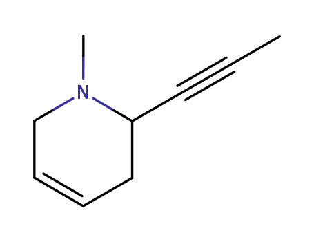 Molecular Structure of 81585-26-4 (Pyridine, 1,2,3,6-tetrahydro-1-methyl-2-(1-propynyl)- (9CI))
